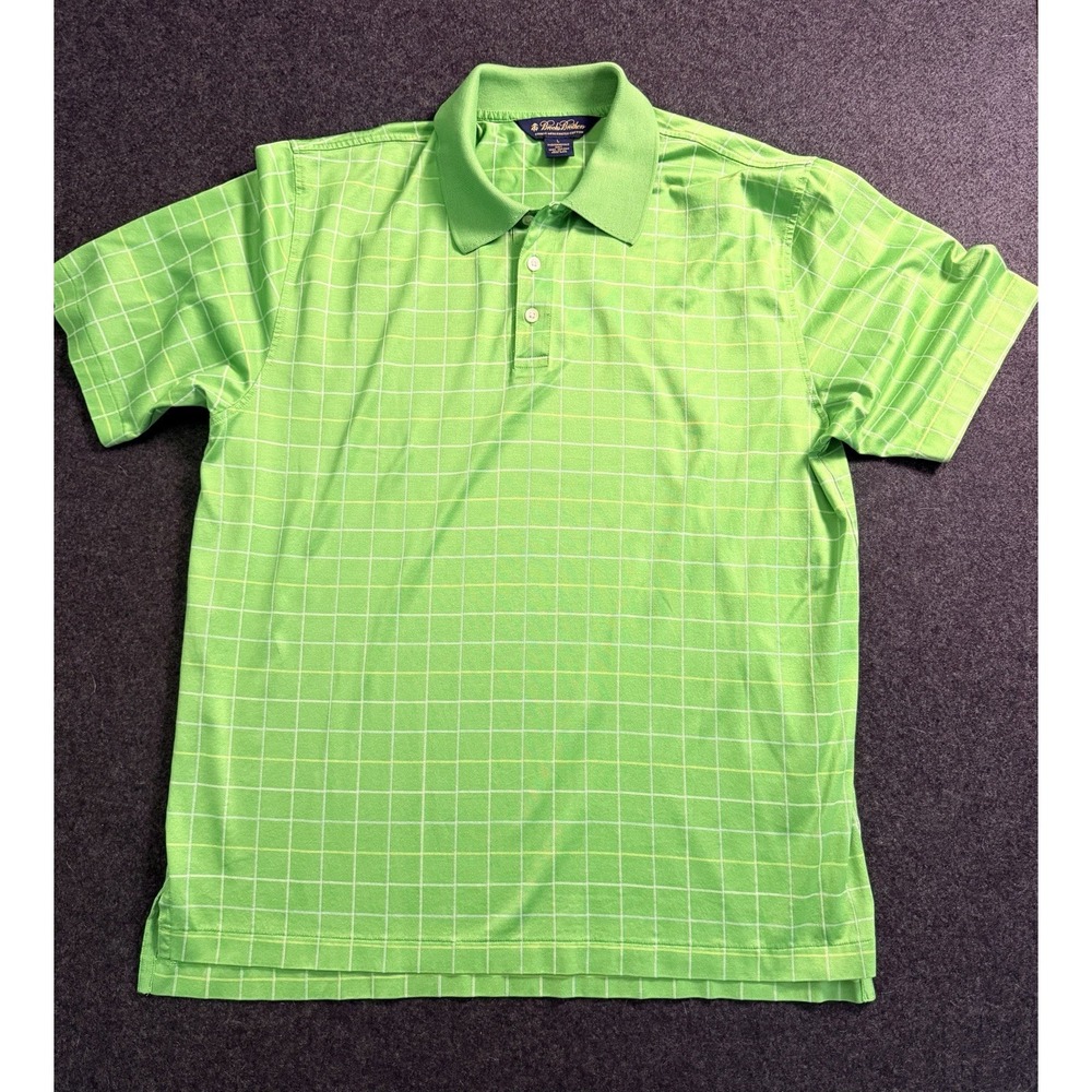 Brooks Brothers Size L Performance Series Men's Polo Shirt Green Golf Active